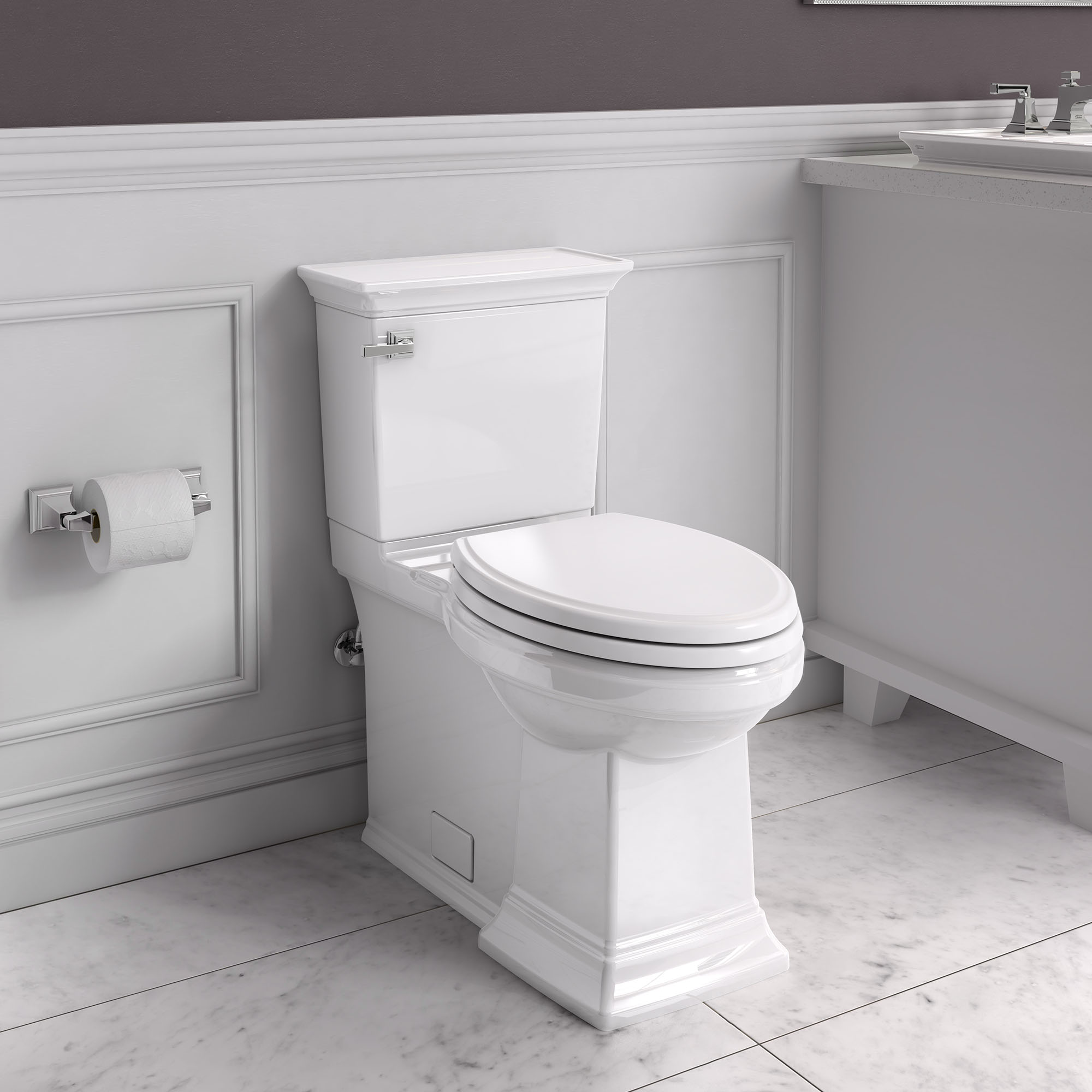 Town Square® S Skirted Two-Piece 1.28 gpf/4.8 Lpf Chair Height Elongated Toilet With Seat